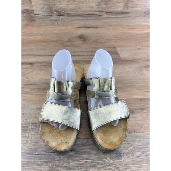 NAOT Bronze Leather Slide Comfort Sandals Size 38/ 7 - Picture 4 of 10